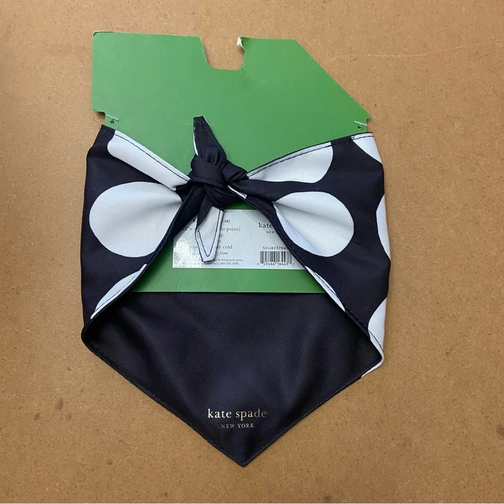 NWT Kate Spade Black and White Pet Bandana S/M